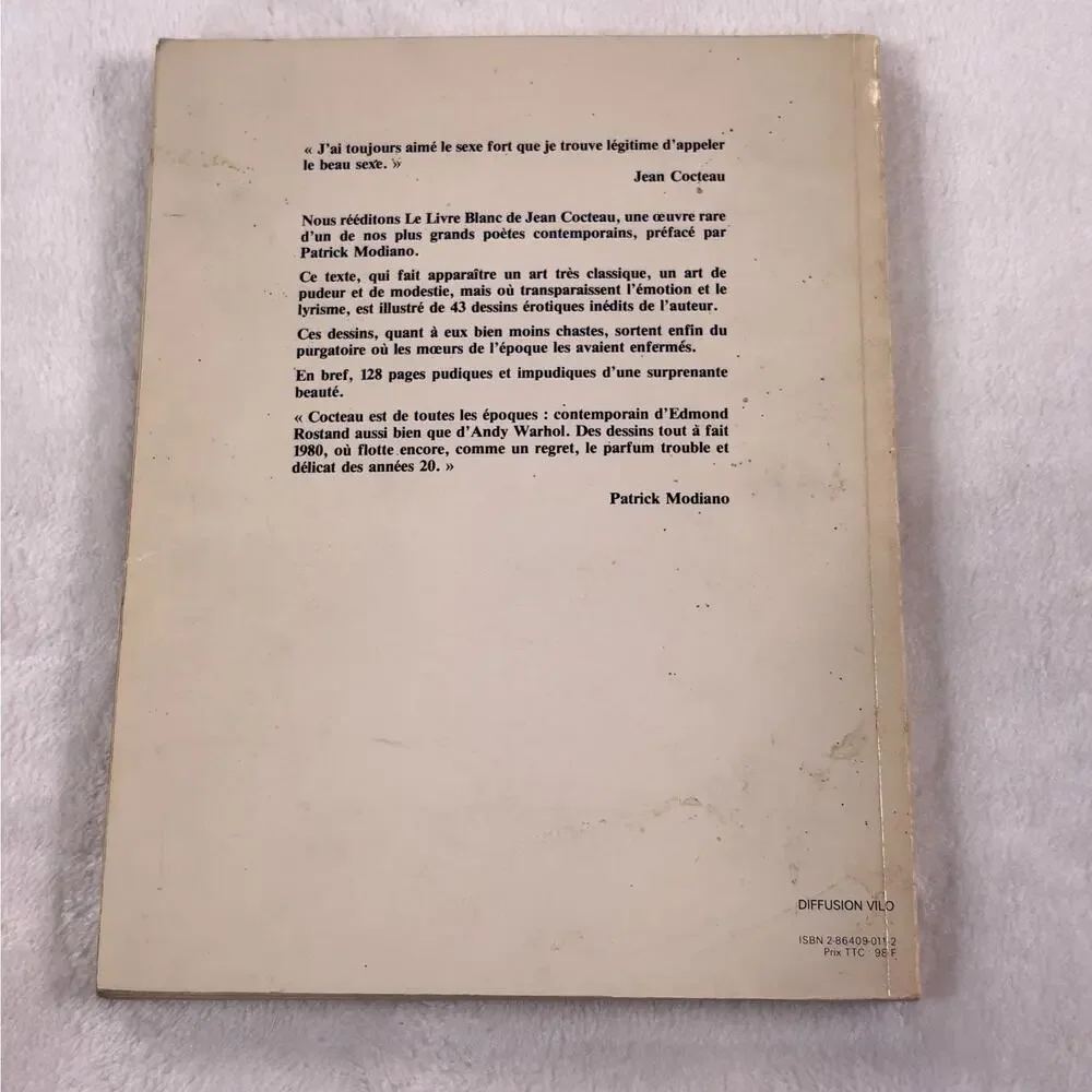 Jean Cocteau Le Livre Blanc 43 Erotic Drawings French Messine Used Rare!